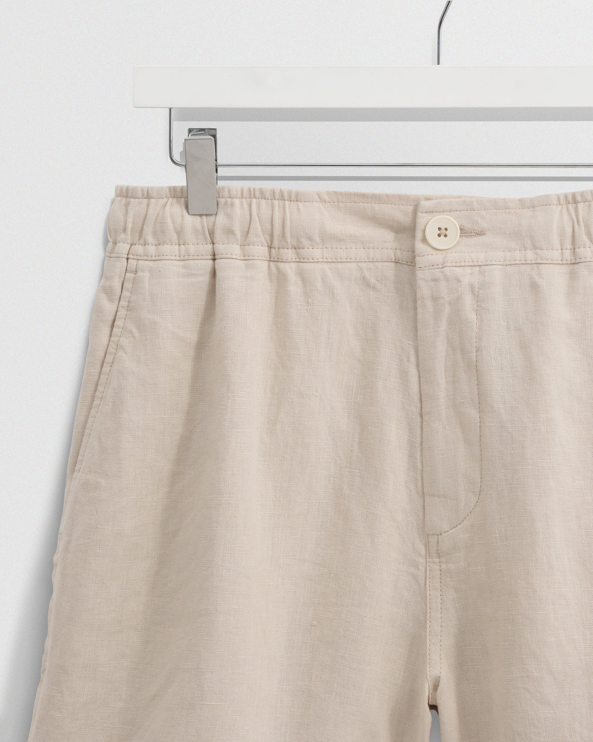 Kurt - Beige Washed Linen Shorts