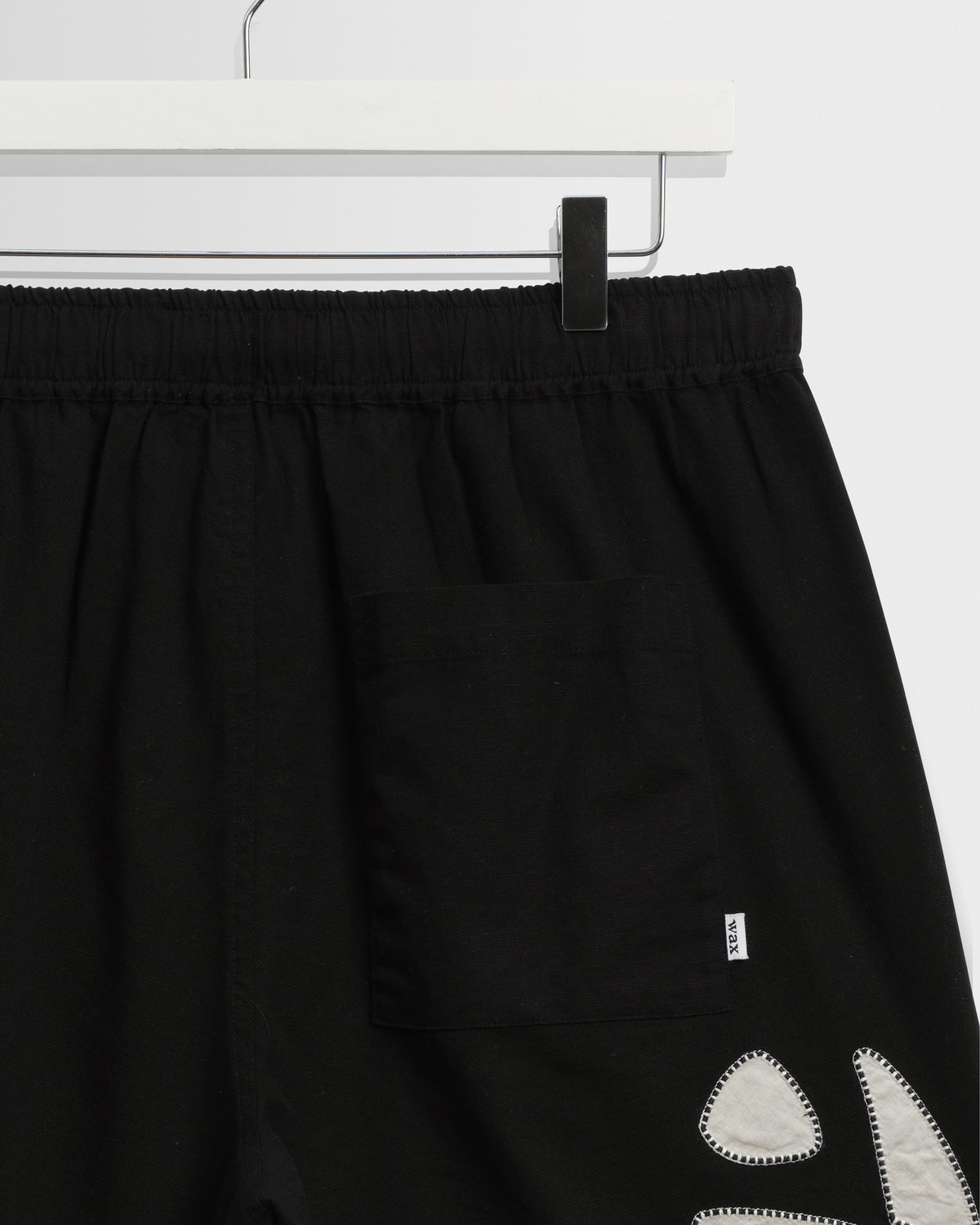Kurt - Black And Beige Abstract Applique Shorts