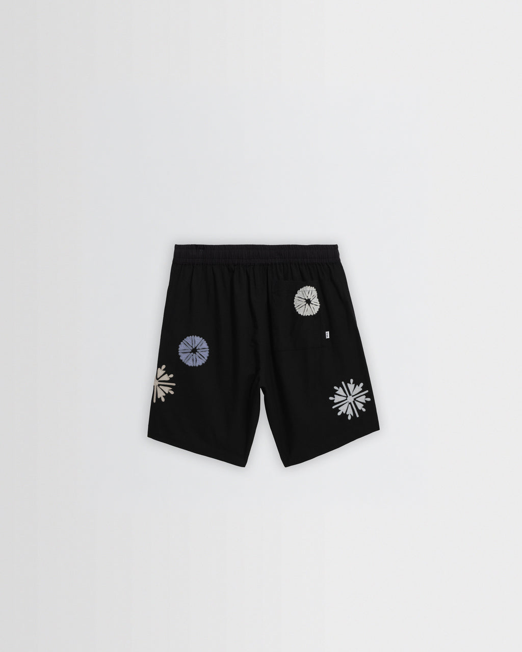 Kurt - Black Round Applique Cotton Shorts
