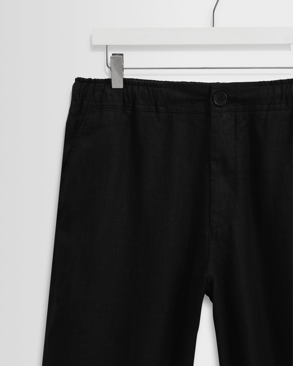Kurt - Black Washed Linen Relaxed Fit Trousers