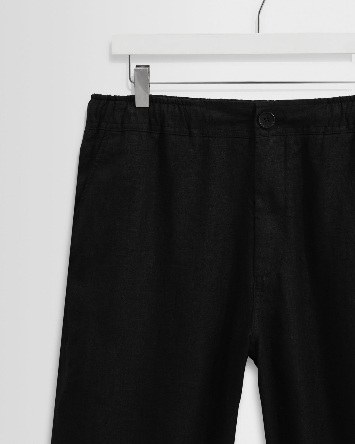 Kurt - Black Washed Linen Relaxed Fit Trousers