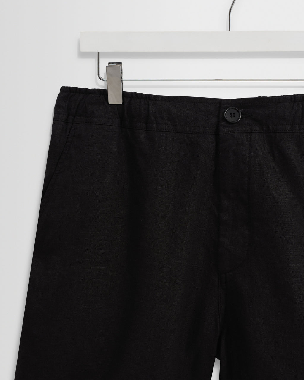 Kurt - Black Washed Linen Shorts