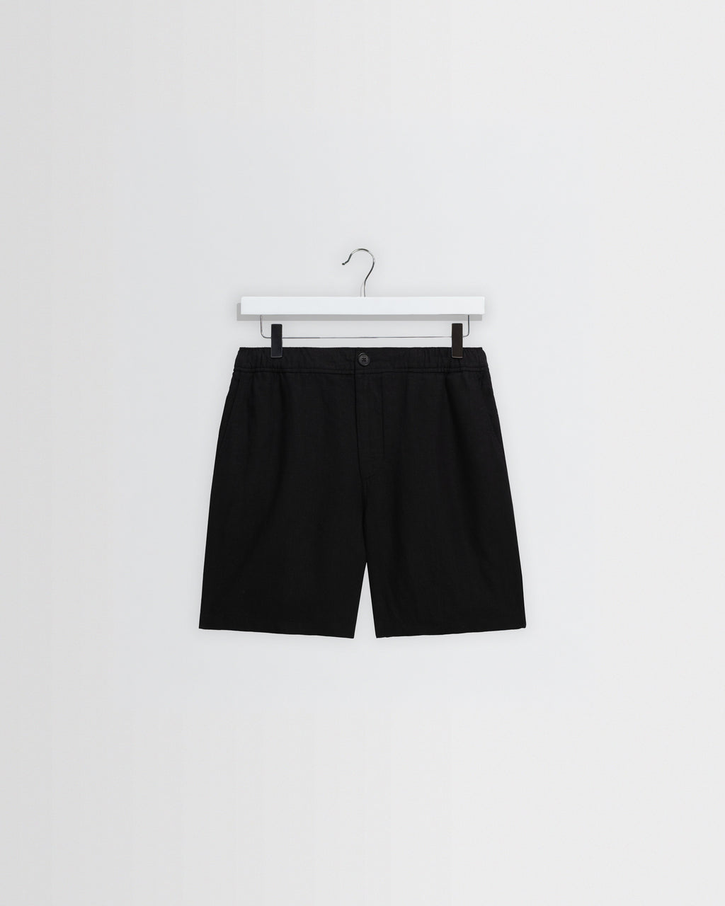 Kurt - Black Washed Linen Shorts