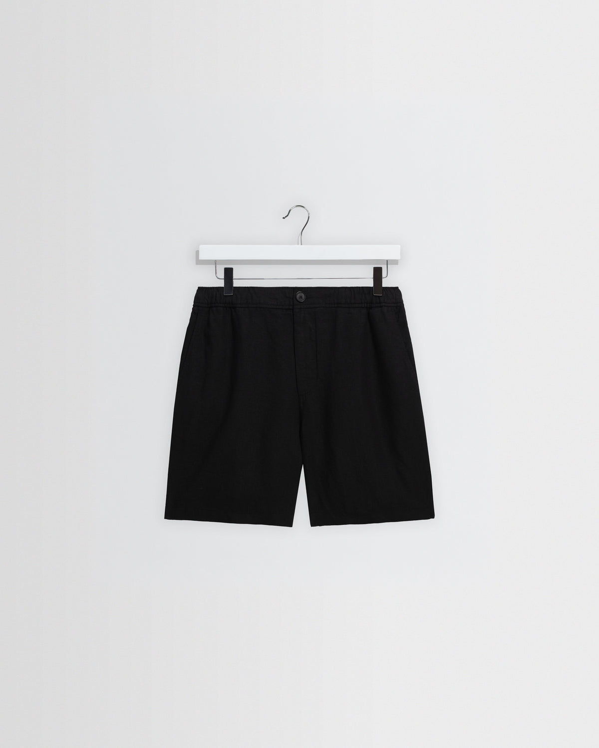 Kurt - Black Washed Linen Shorts
