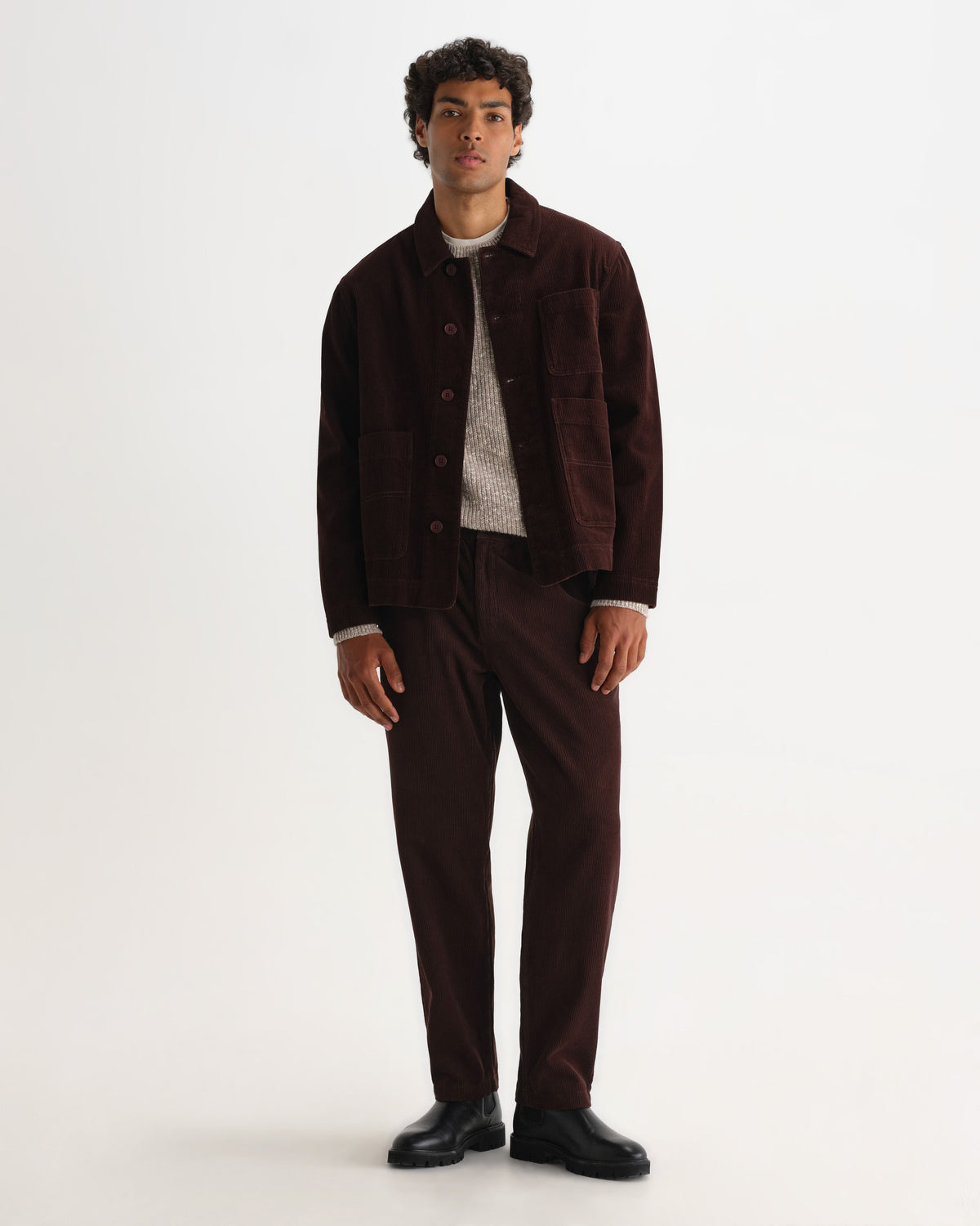 Kurt - Dark Brown Cotton Corduroy Trouser