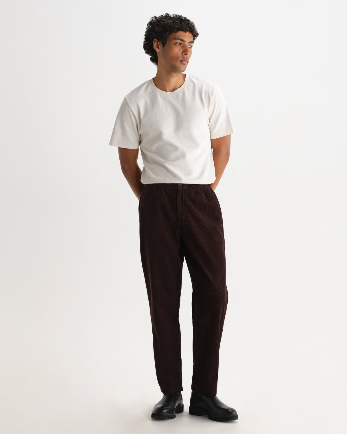 Kurt - Dark Brown Cotton Corduroy Trouser