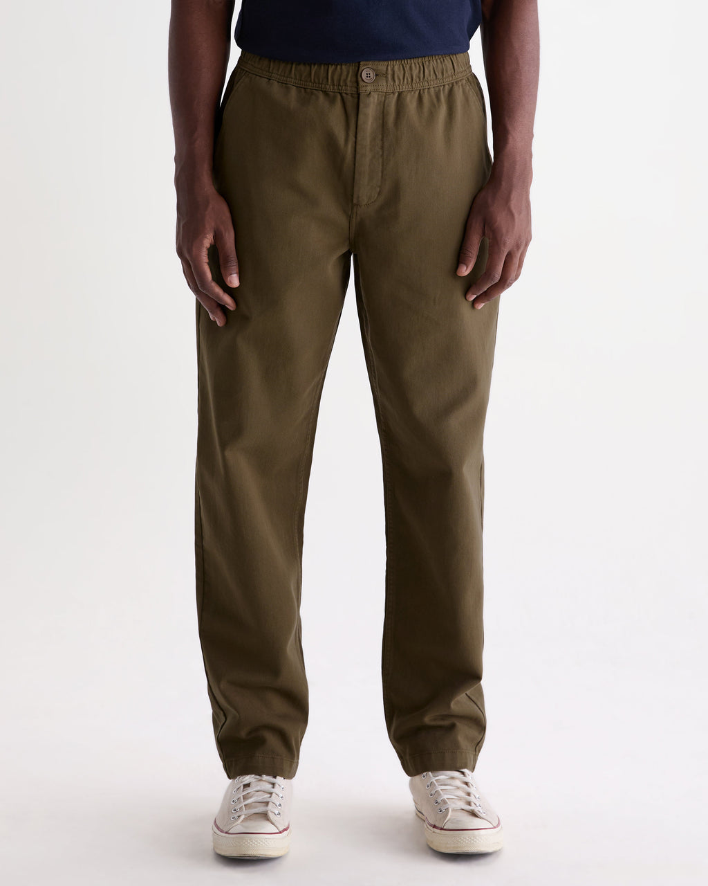 Kurt - Dark Khaki Organic Cotton Twill Trouser