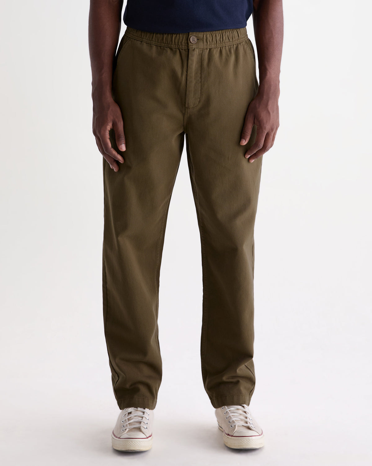 Kurt - Dark Khaki Organic Cotton Twill Trouser