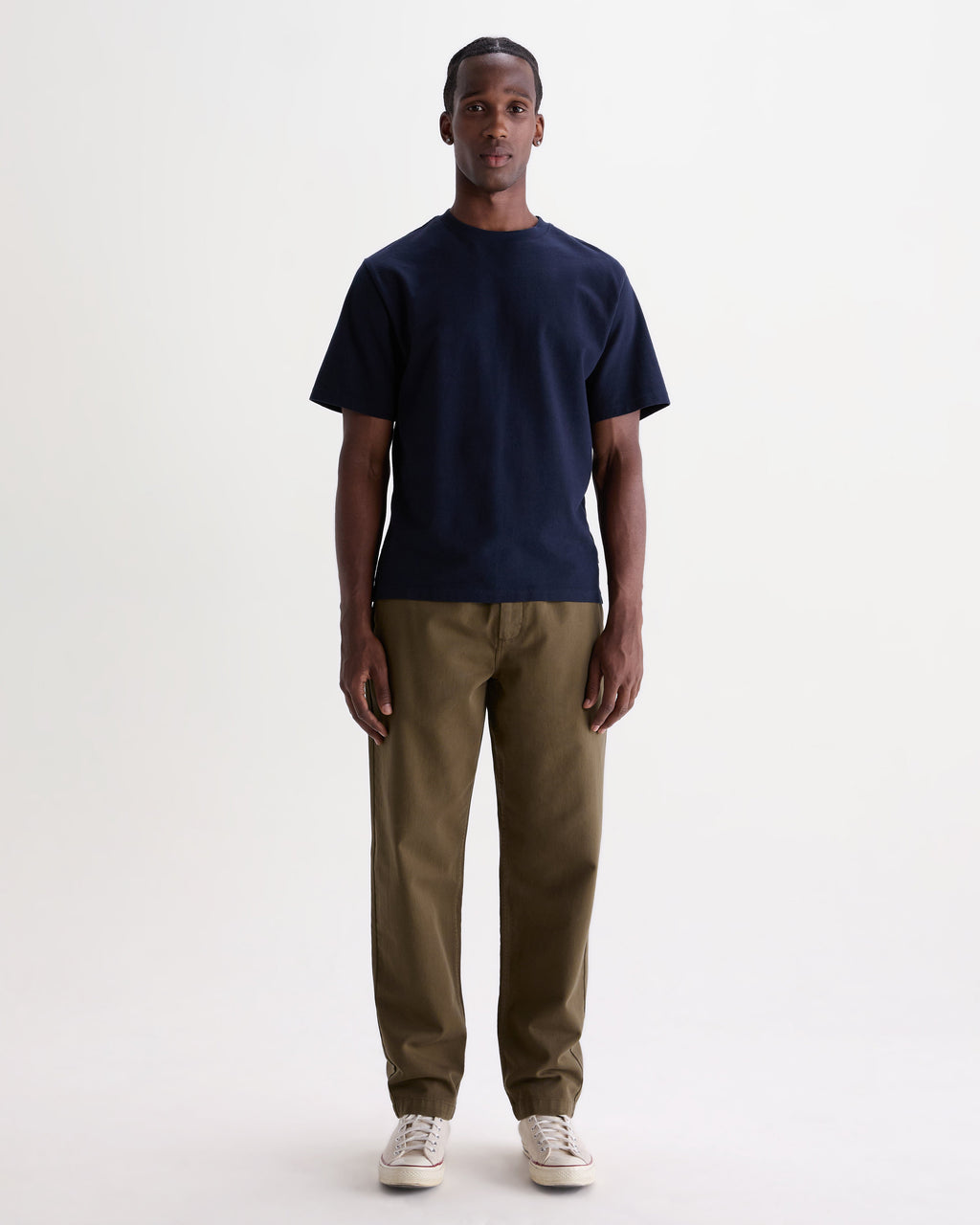 Kurt - Dark Khaki Organic Cotton Twill Trouser