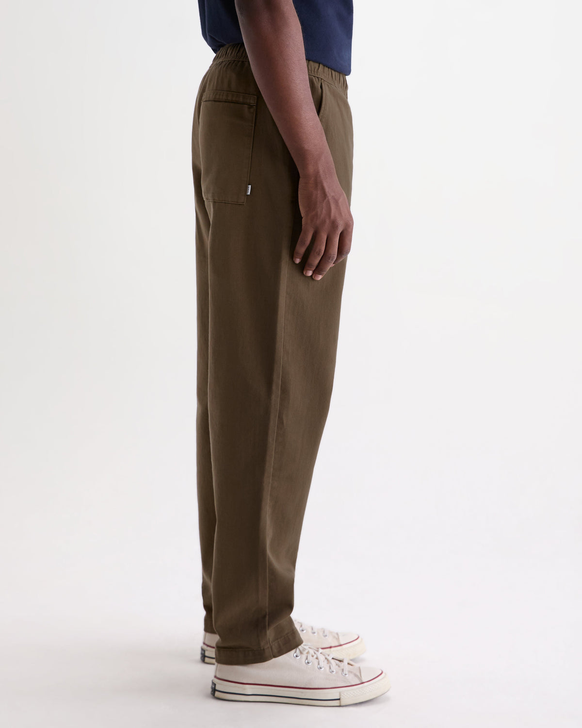 Kurt - Dark Khaki Organic Cotton Twill Trouser