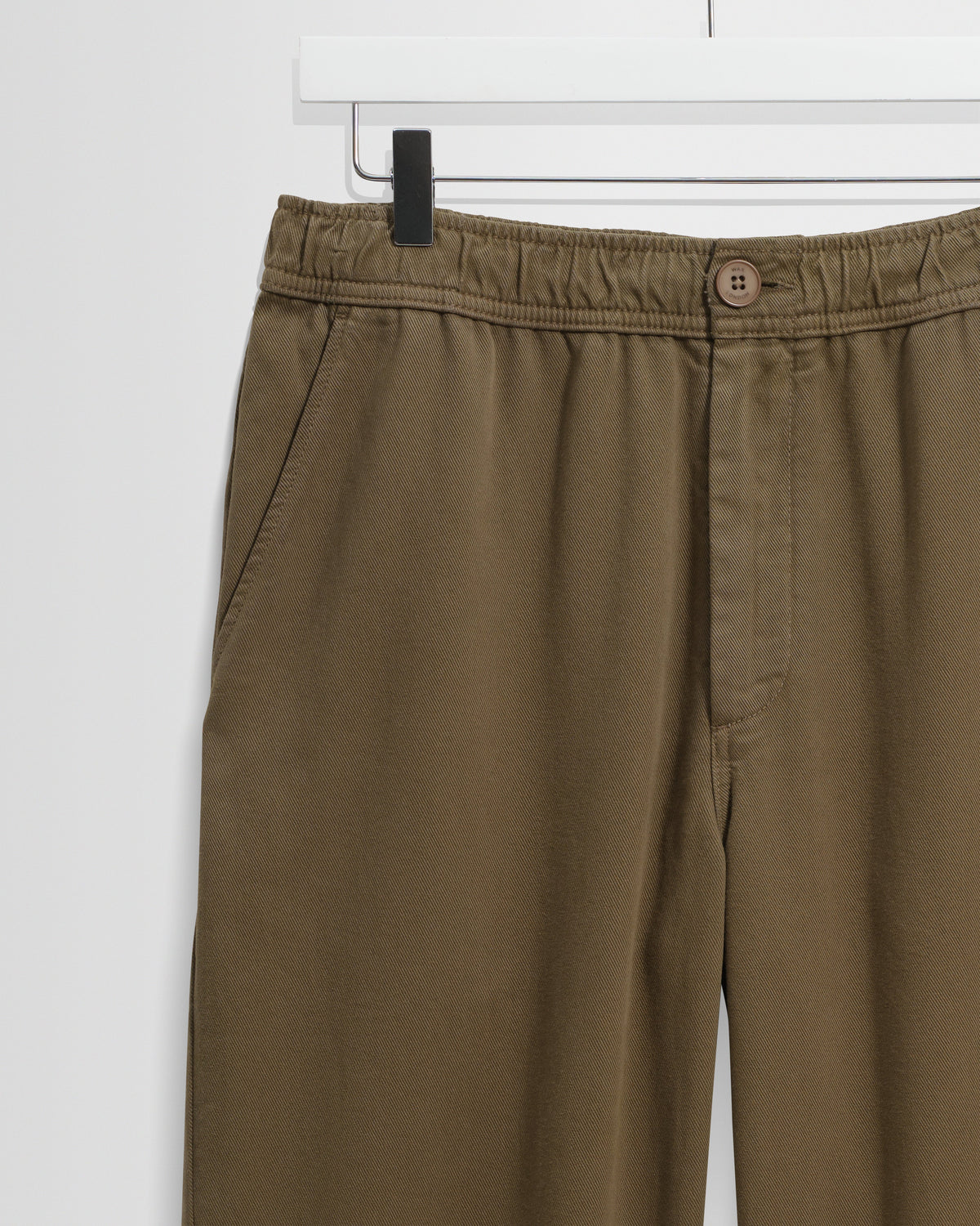 Kurt - Dark Khaki Organic Cotton Twill Trouser