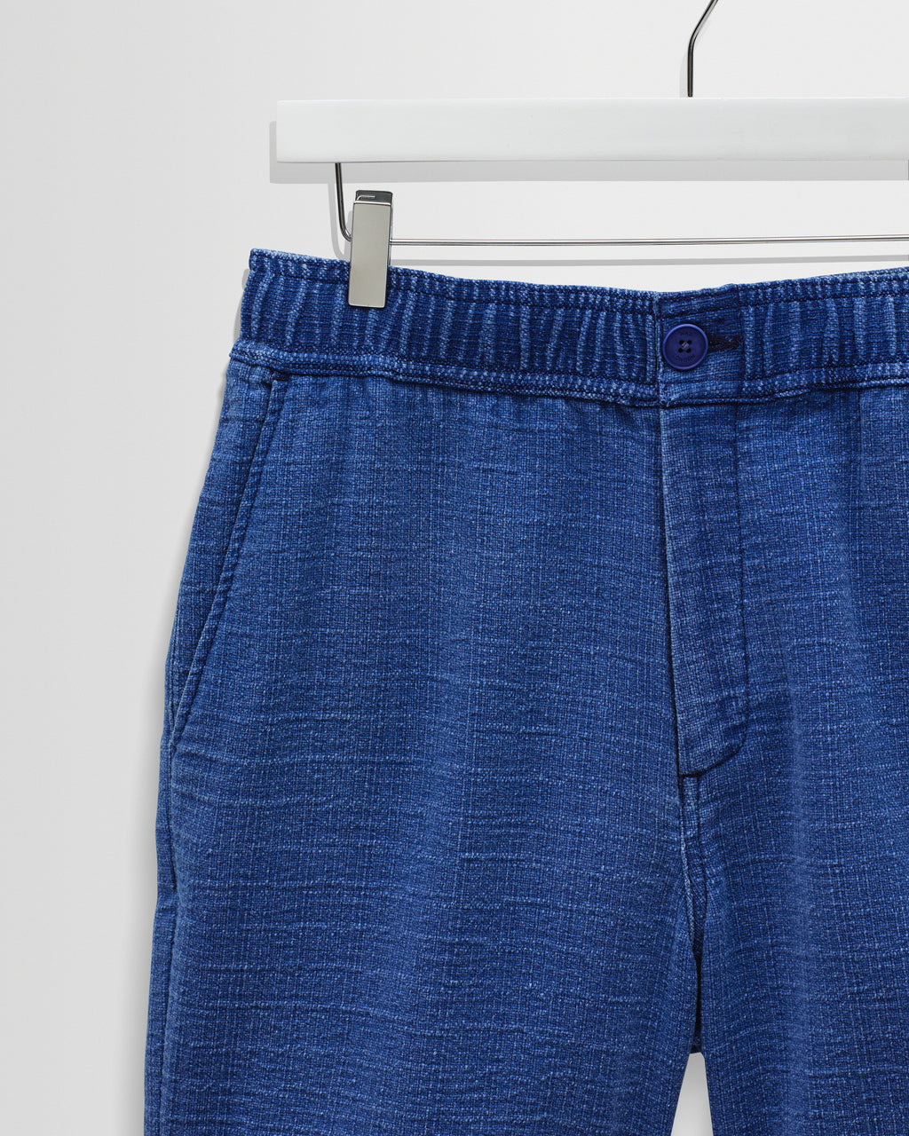 Kurt - Indigo Dobby Textured Organic Cotton Shorts