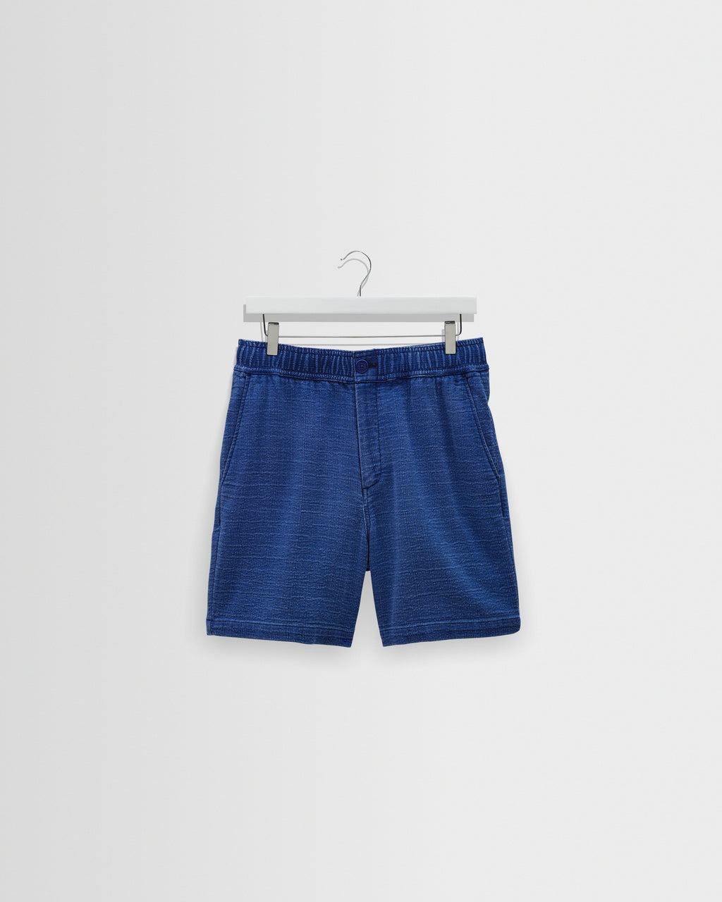 Kurt - Indigo Dobby Textured Organic Cotton Shorts