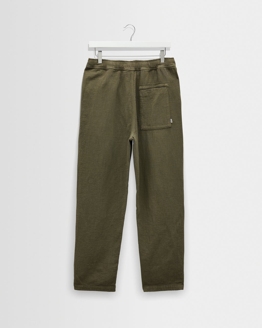 Kurt - Khaki Crinkle Cotton-Linen Relaxed Fit Trousers