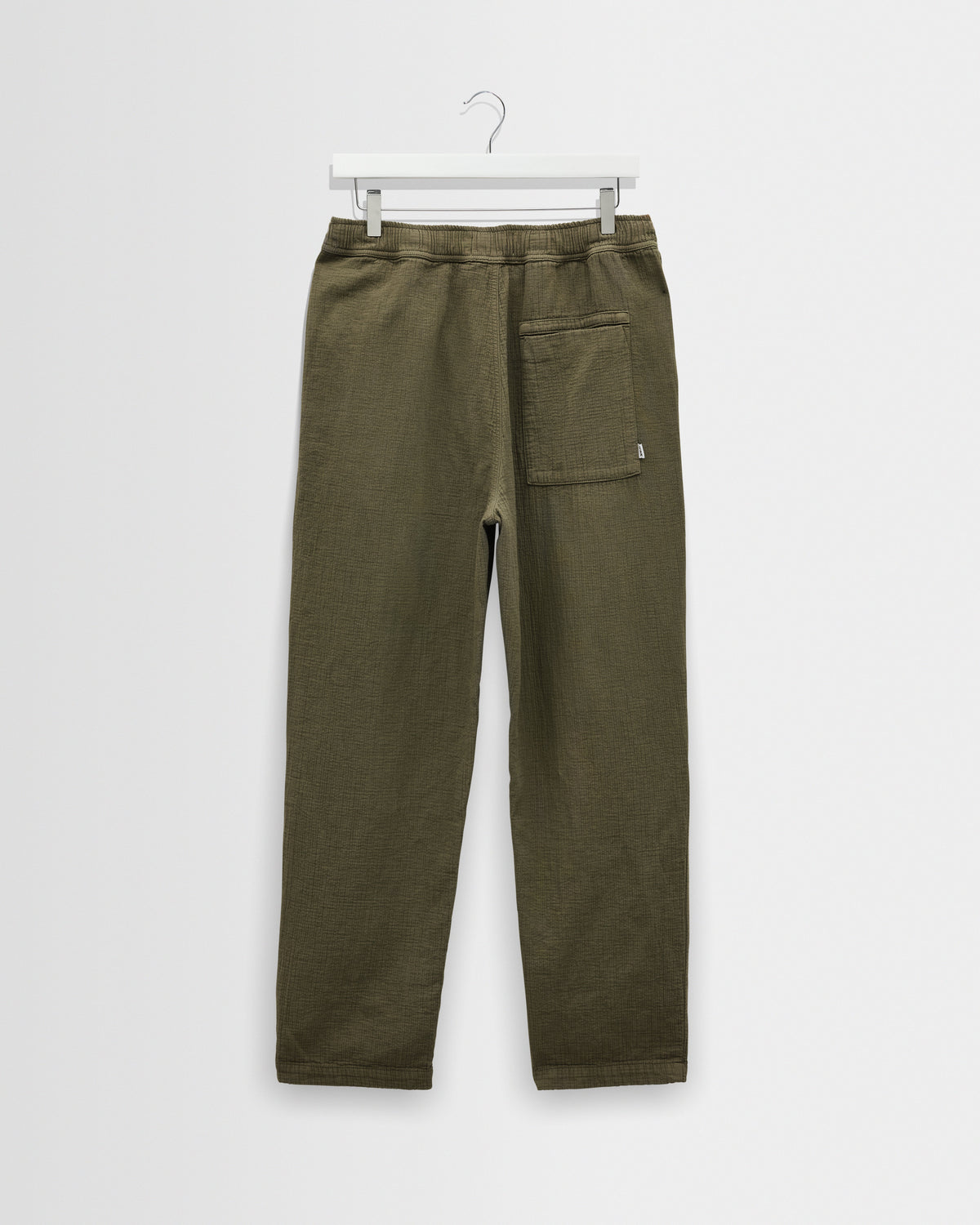 Kurt - Khaki Crinkle Cotton-Linen Relaxed Fit Trousers