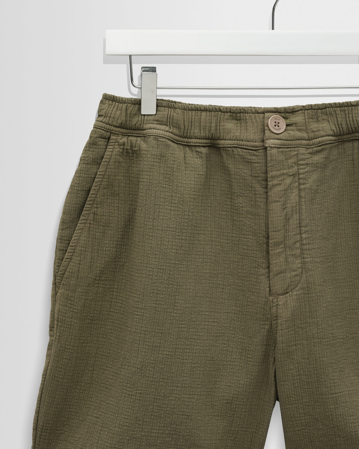 Kurt - Khaki Crinkle Cotton-Linen Shorts