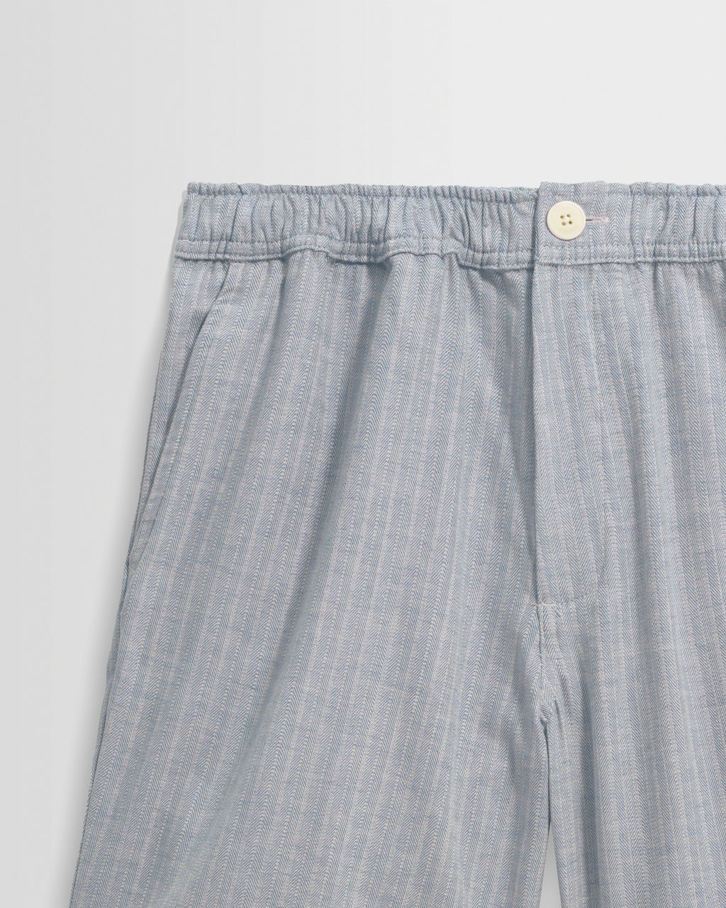 Kurt - Light Blue Herringbone Cotton Shorts