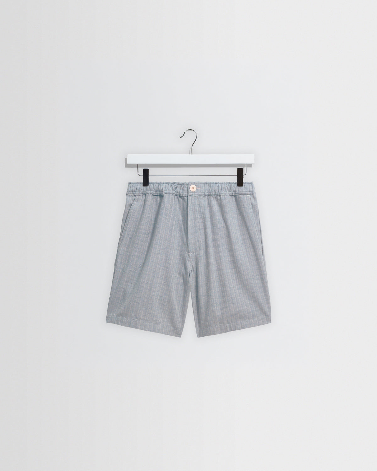 Kurt - Light Blue Herringbone Cotton Shorts