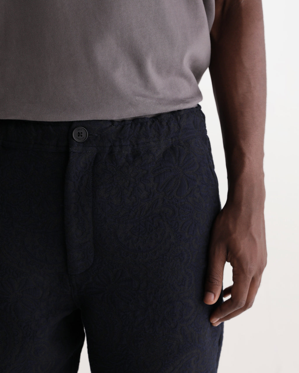 Kurt - Navy And Black Tonal Jacquard Trouser