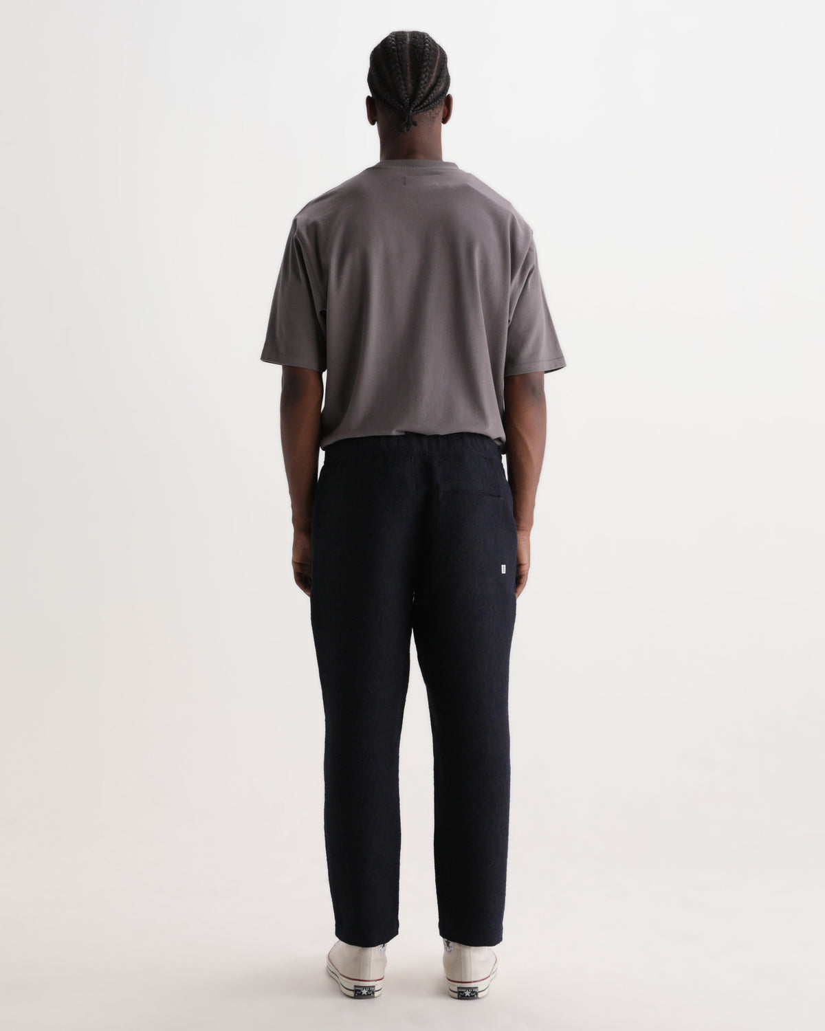 Kurt - Navy And Black Tonal Jacquard Trouser