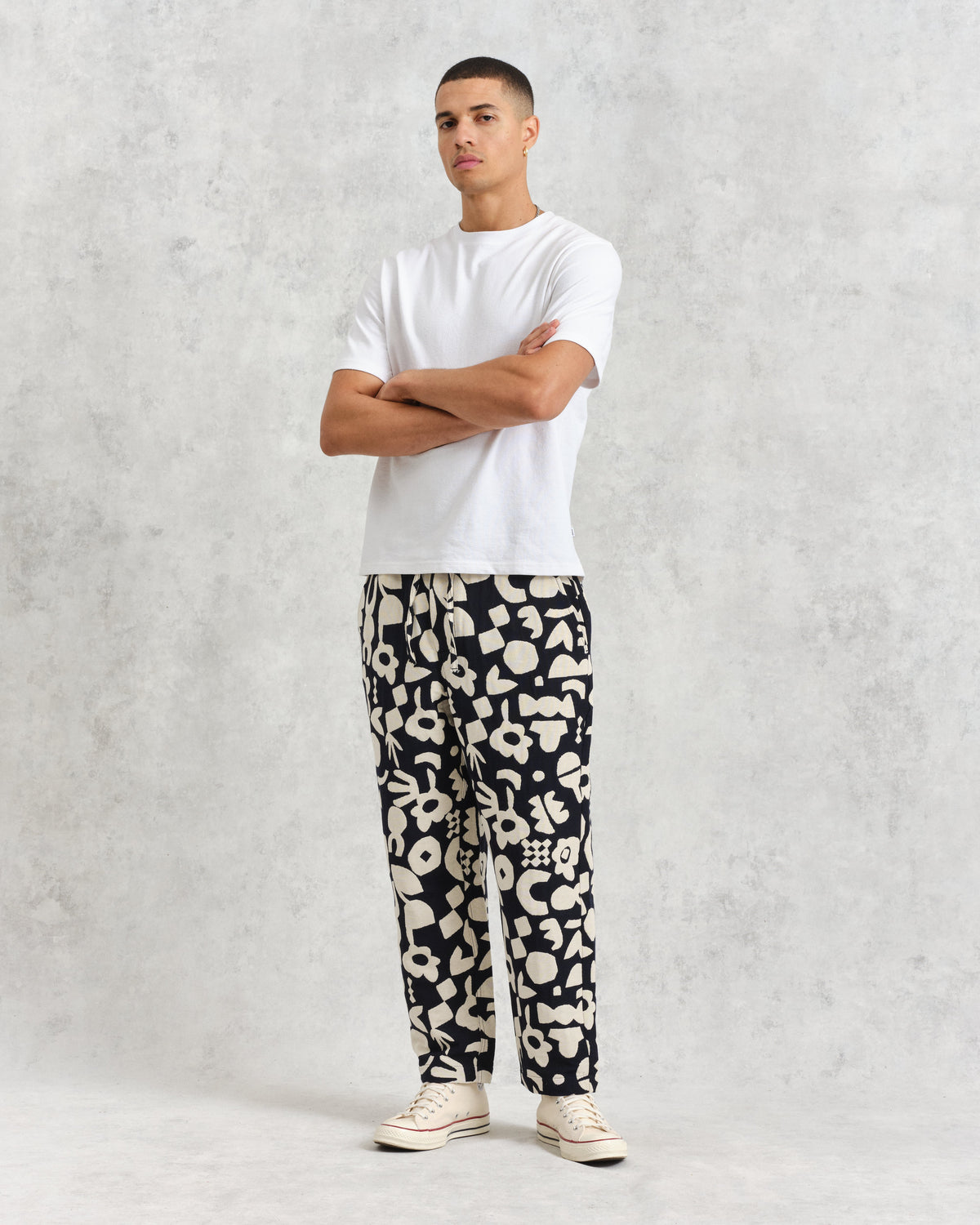 Kurt - Navy And Ecru Spin Jacquard Trousers