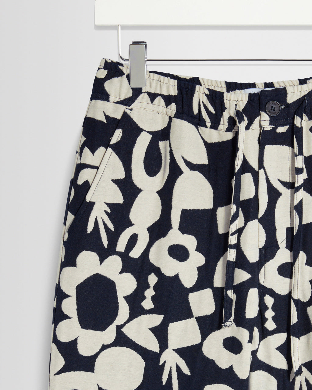 Kurt - Navy And Ecru Spin Jacquard Trousers
