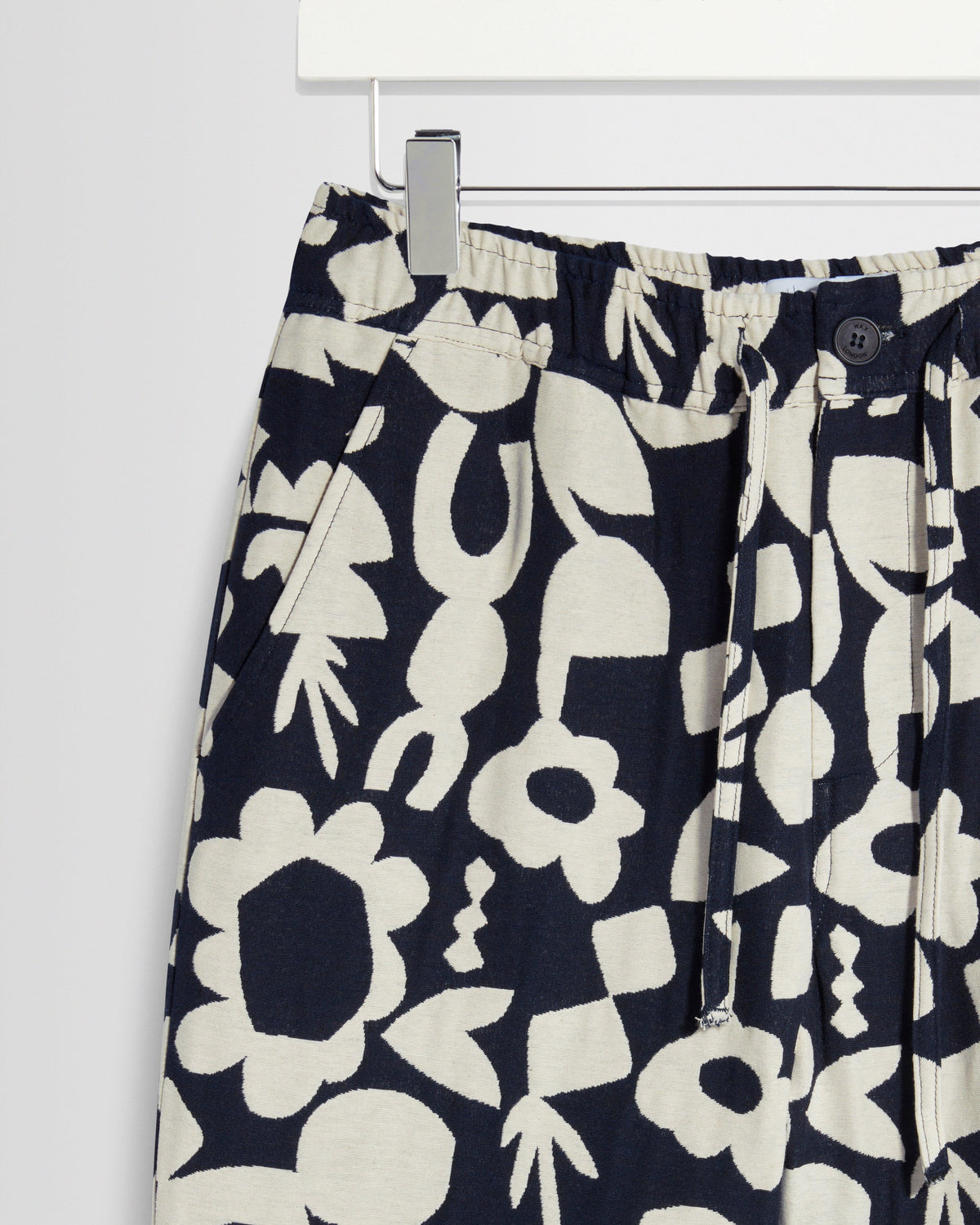 Kurt - Navy And Ecru Spin Jacquard Trousers