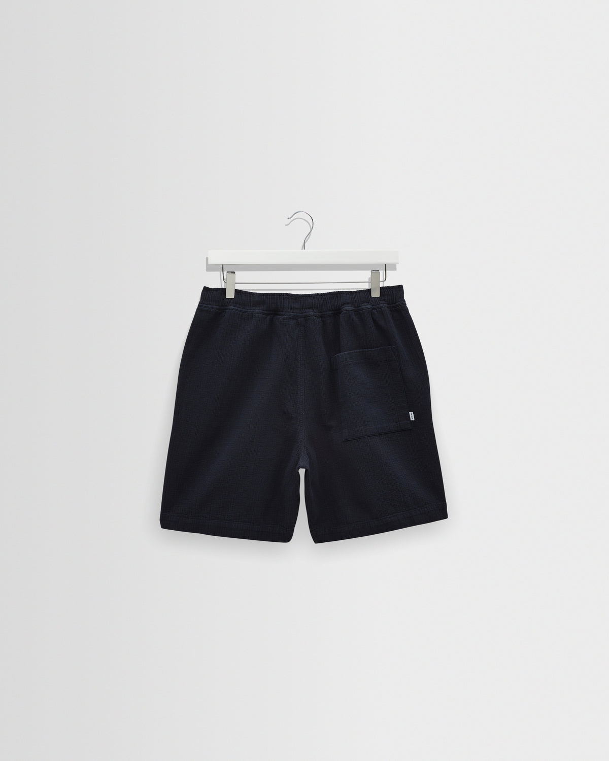 Kurt - Navy Crinkle Cotton-Linen Shorts