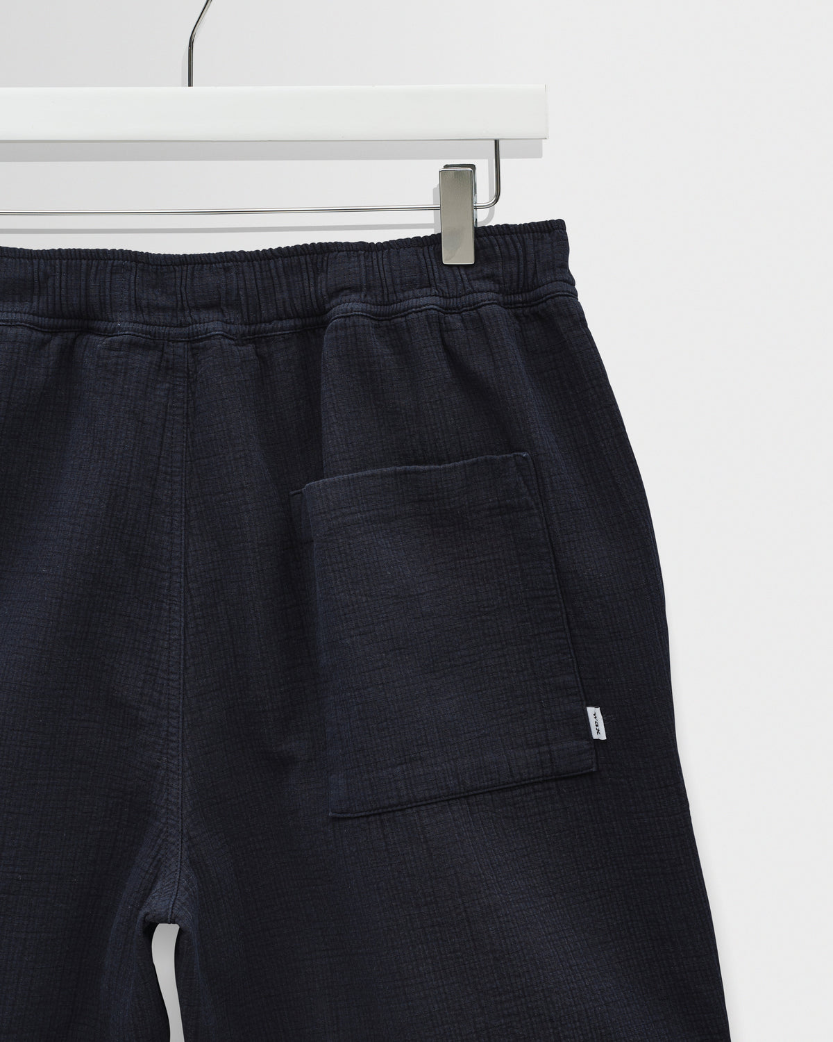 Kurt - Navy Crinkle Cotton-Linen Shorts