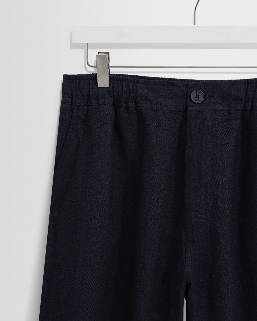 Kurt - Navy Washed Linen Relaxed Fit Trousers