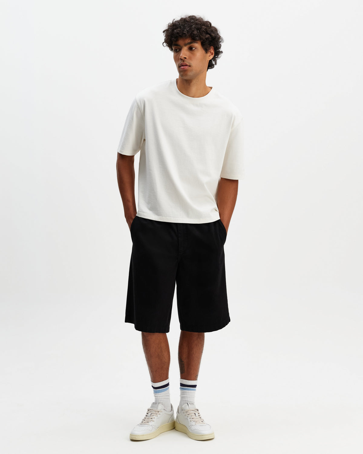 Kyle - Black Organic Cotton Twill Shorts