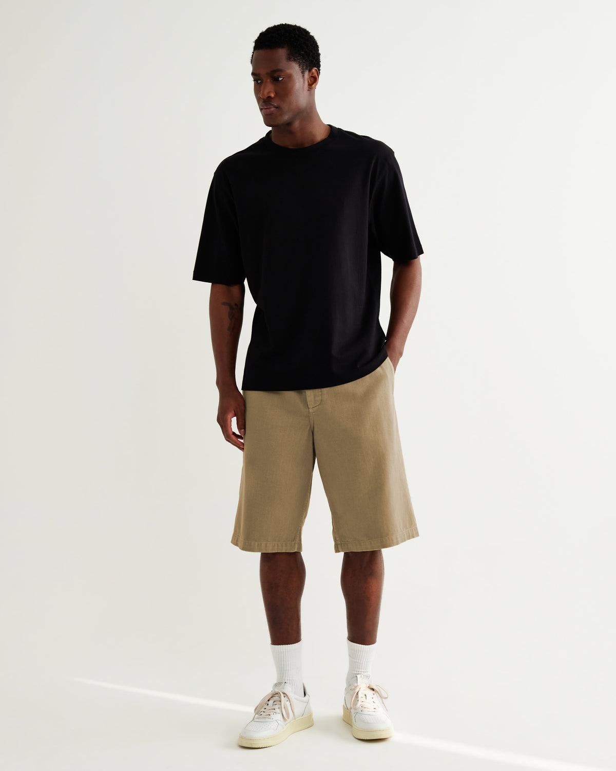 Kyle - Light Khaki Organic Cotton Twill Shorts