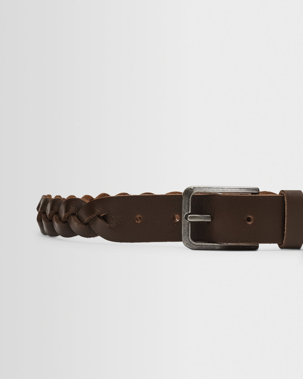 Lambeth - Brown Plaited Leather Belt