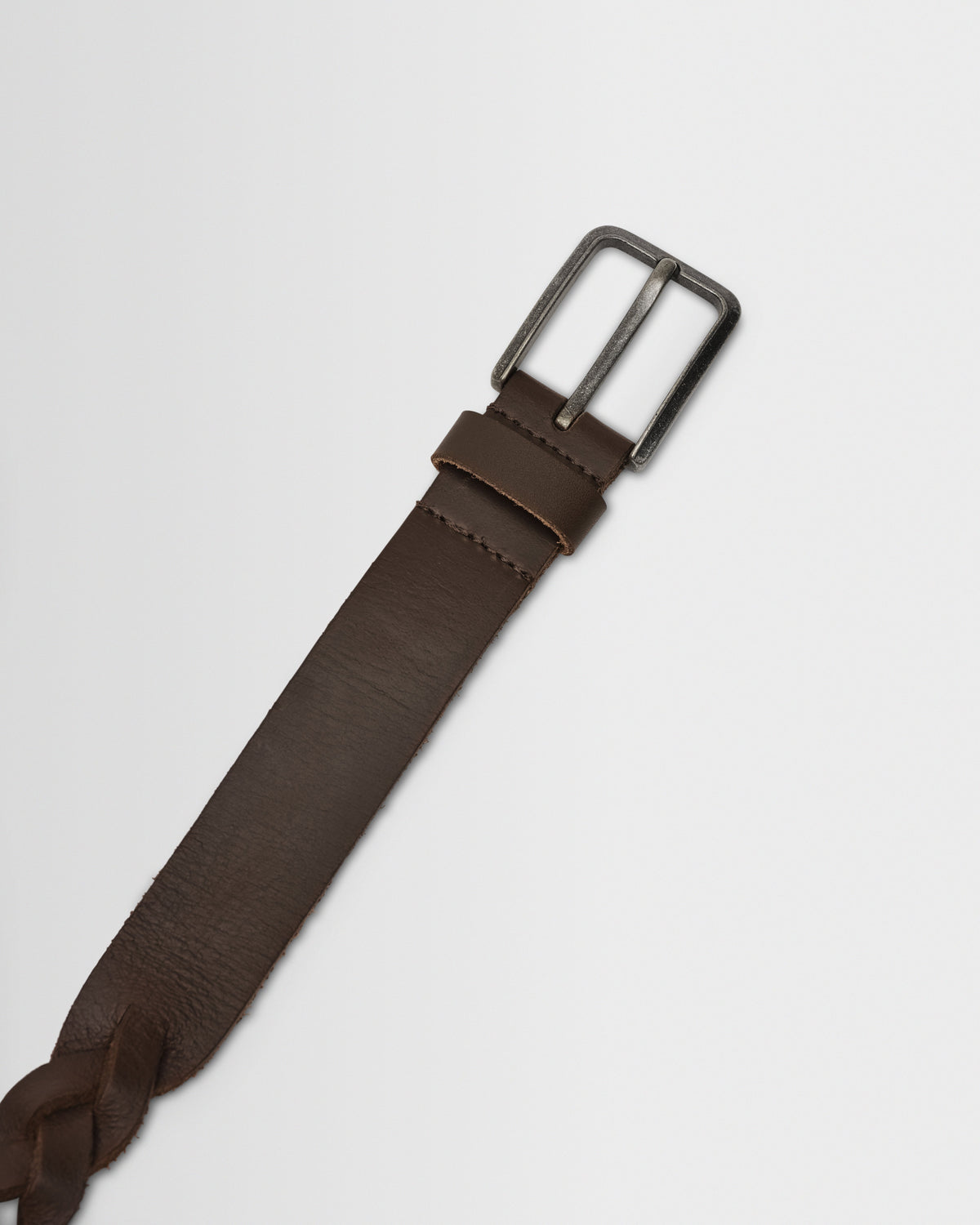 Lambeth - Brown Plaited Leather Belt
