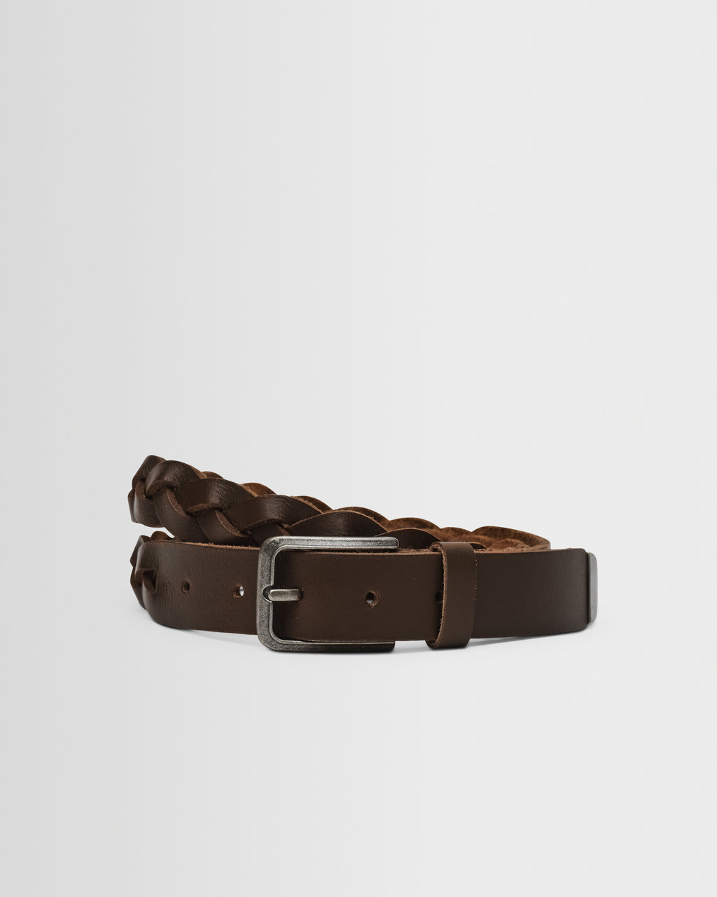 Lambeth - Brown Plaited Leather Belt