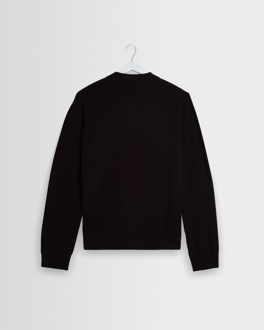 Lawrie - Dark Brown Long-Sleeve Knitted Polo