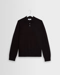 Lawrie - Dark Brown Long-Sleeve Knitted Polo