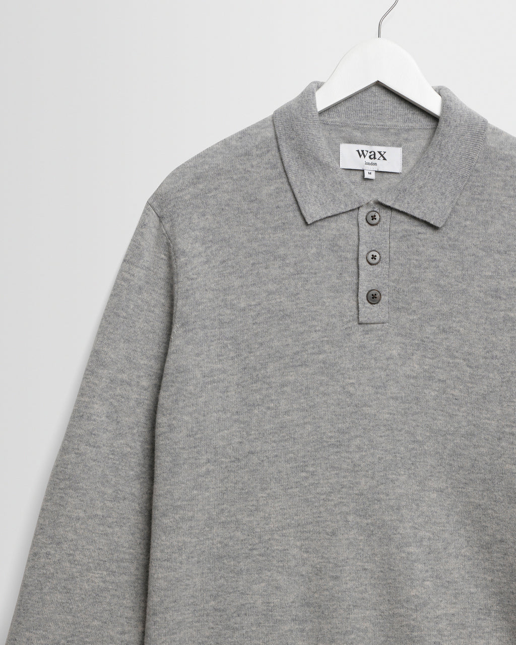 Lawrie - Grey Long-Sleeve Knitted Polo