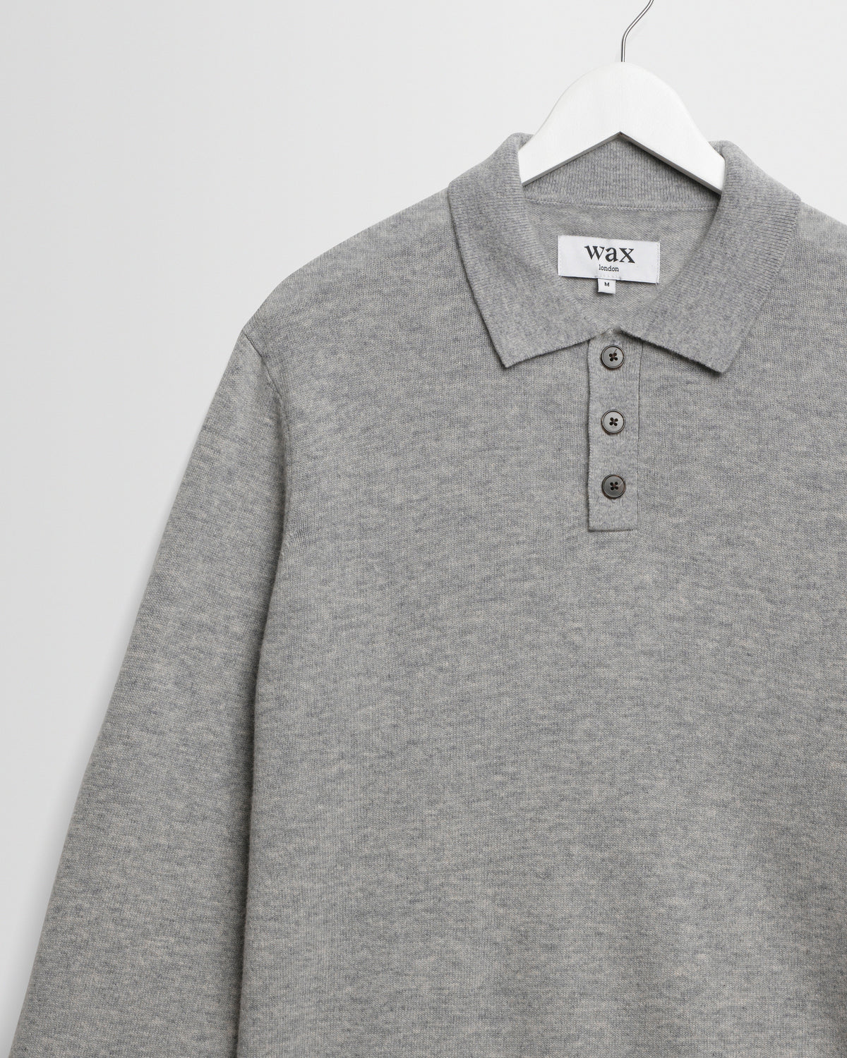 Lawrie - Grey Long-Sleeve Knitted Polo