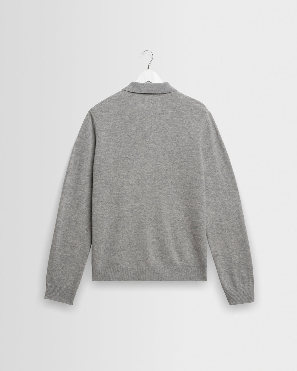 Lawrie - Grey Long-Sleeve Knitted Polo