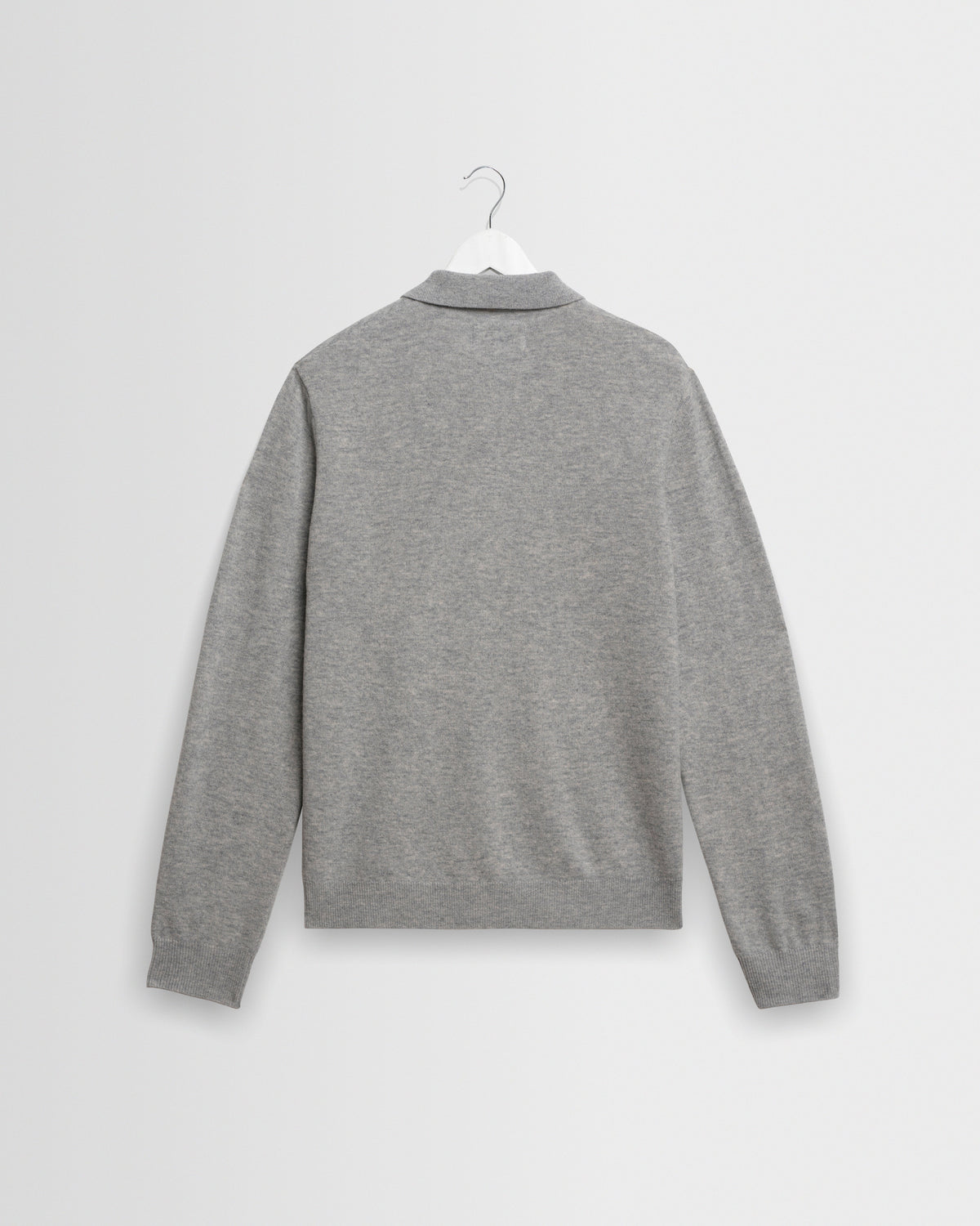 Lawrie - Grey Long-Sleeve Knitted Polo