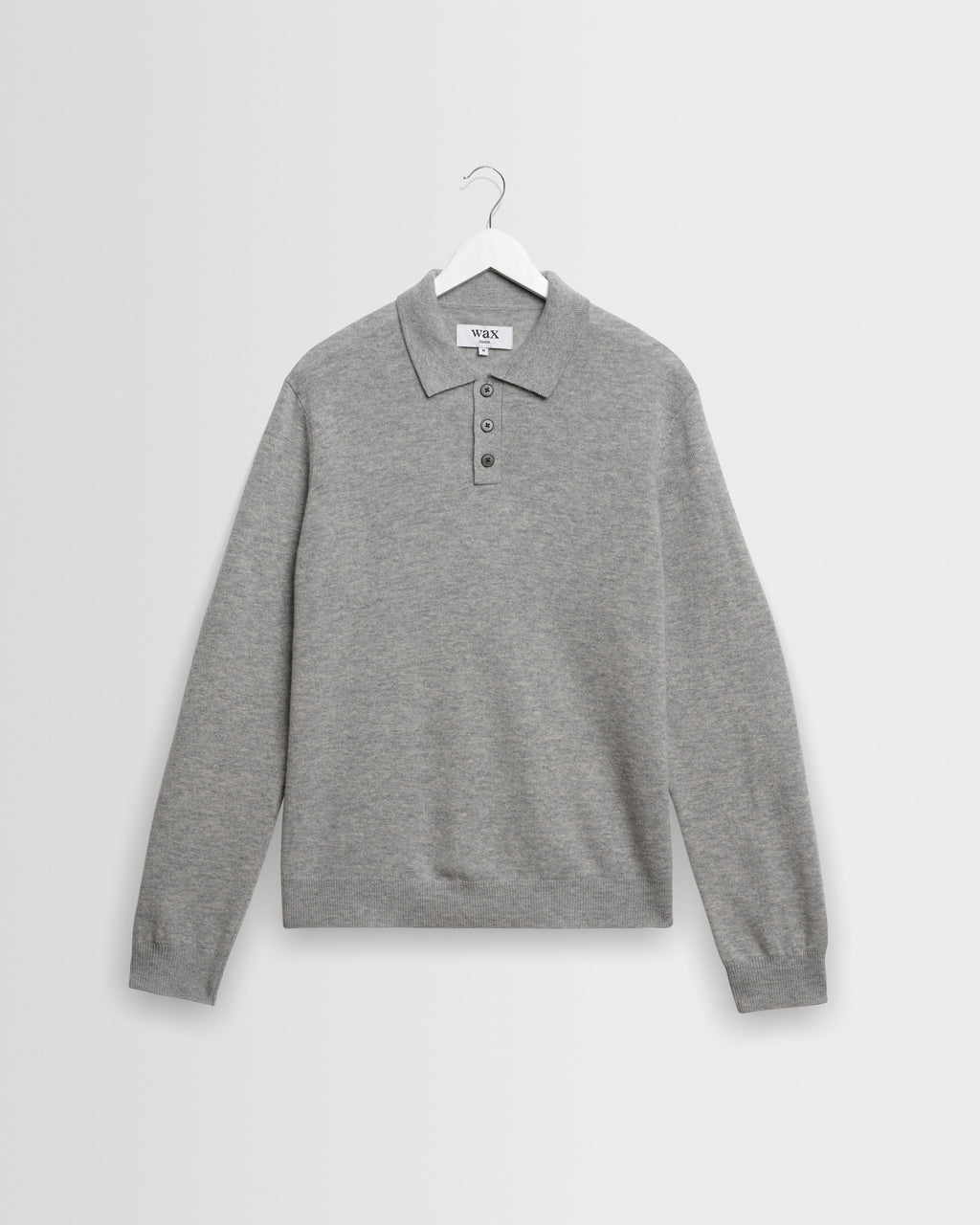 Lawrie - Grey Long-Sleeve Knitted Polo
