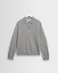 Lawrie - Grey Long-Sleeve Knitted Polo