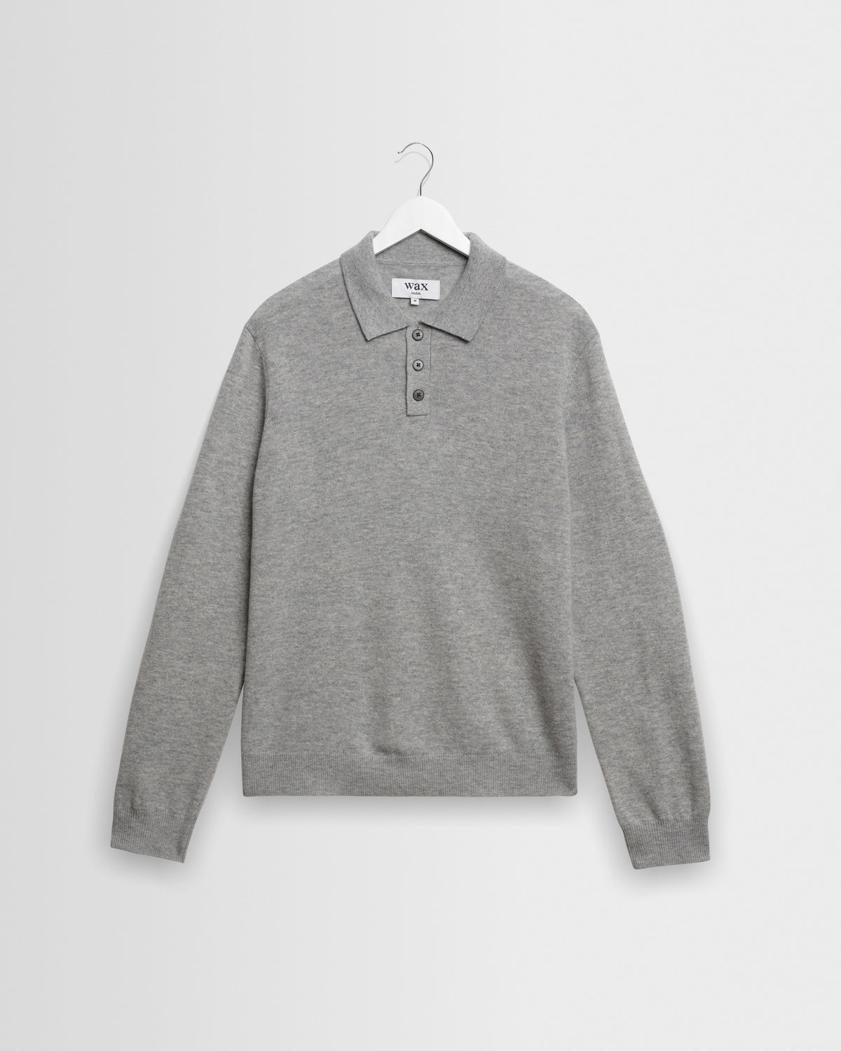Lawrie - Grey Long-Sleeve Knitted Polo
