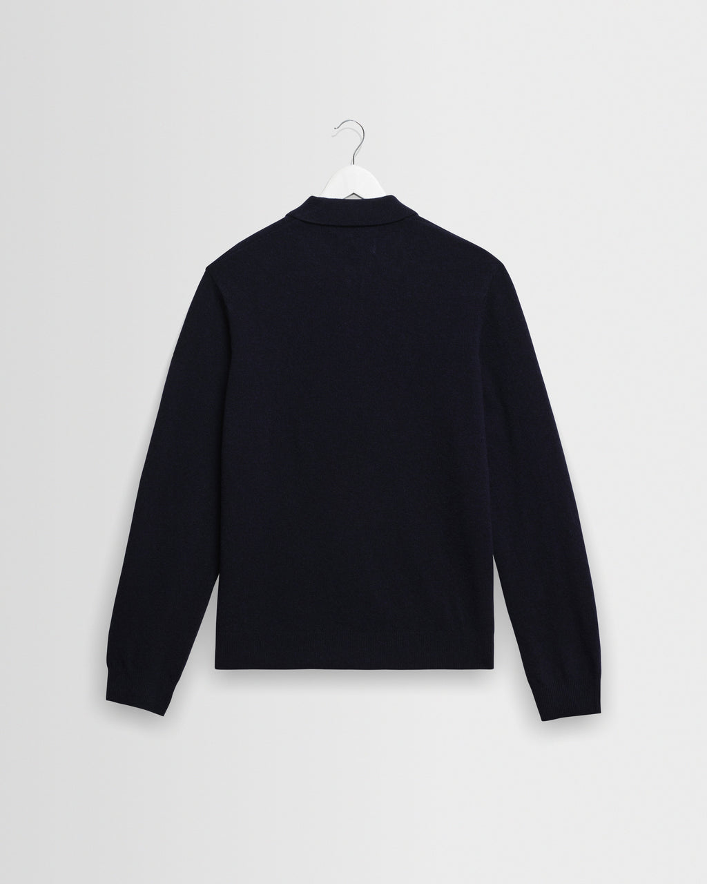 Lawrie - Navy Long-Sleeve Knitted Polo