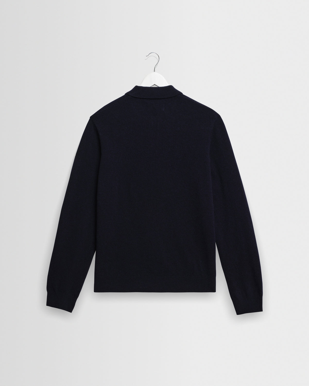 Lawrie - Navy Long-Sleeve Knitted Polo