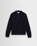 Lawrie - Navy Long-Sleeve Knitted Polo