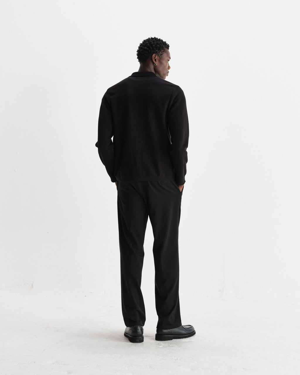 Lennox - Black And Beige Milano Stripe Knitted Polo
