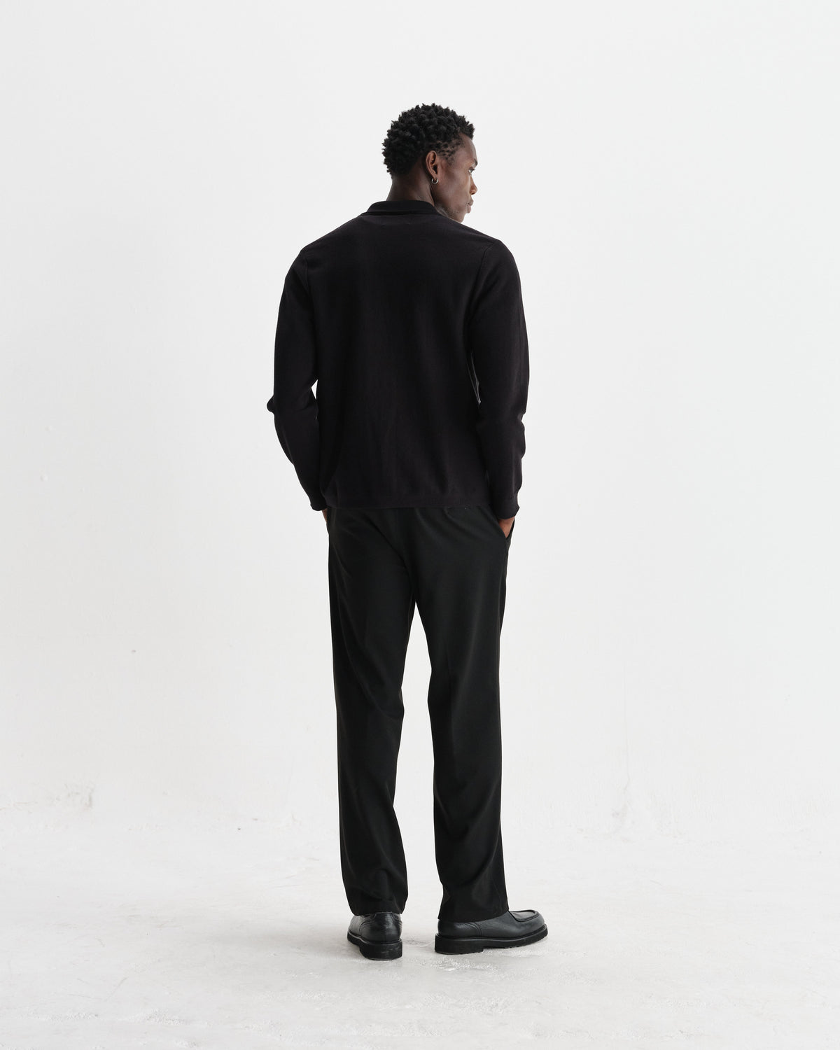 Lennox - Black And Beige Milano Stripe Knitted Polo