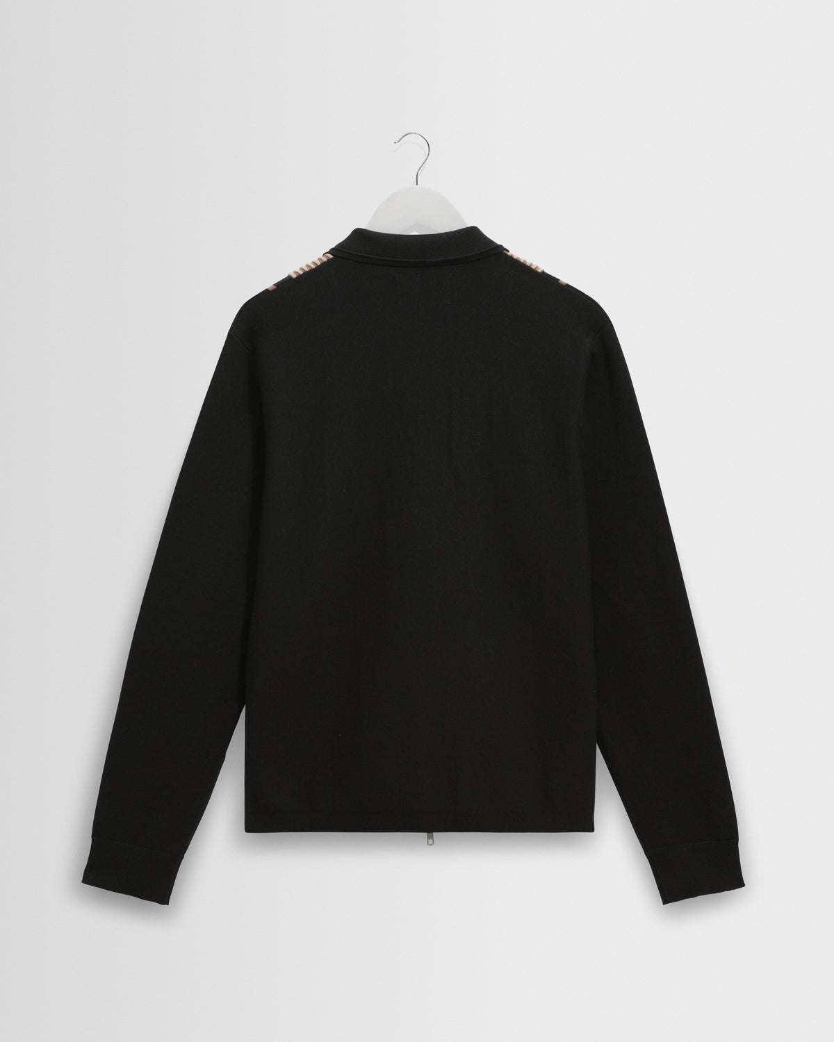 Lennox - Black And Beige Milano Stripe Knitted Polo